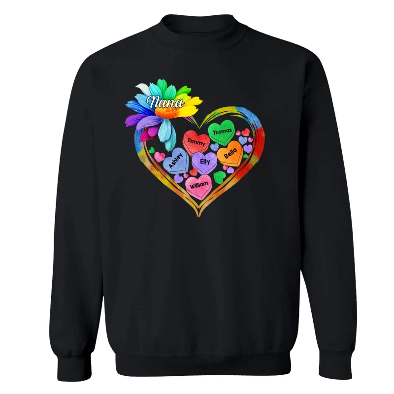 Grandma Mom Hearts Daisy Personalized Shirt - Image 14