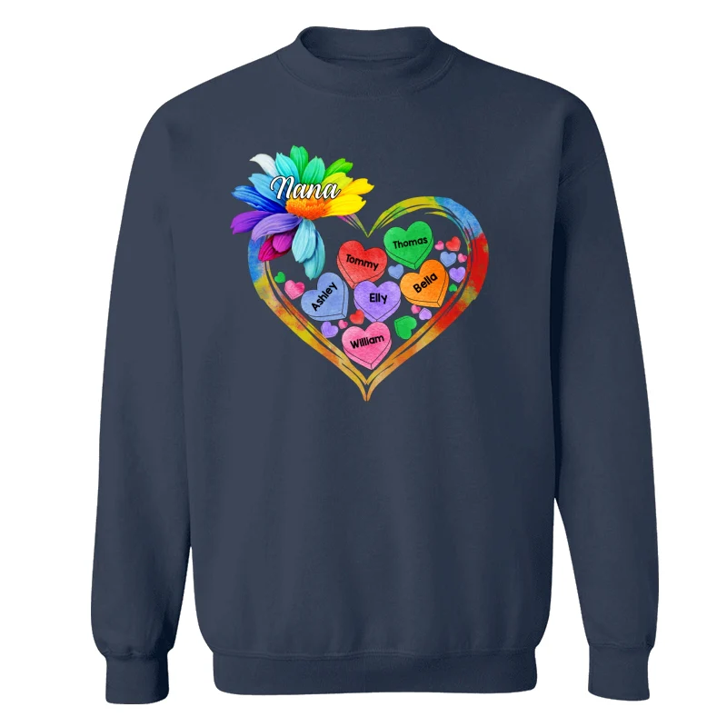 Grandma Mom Hearts Daisy Personalized Shirt - Image 15