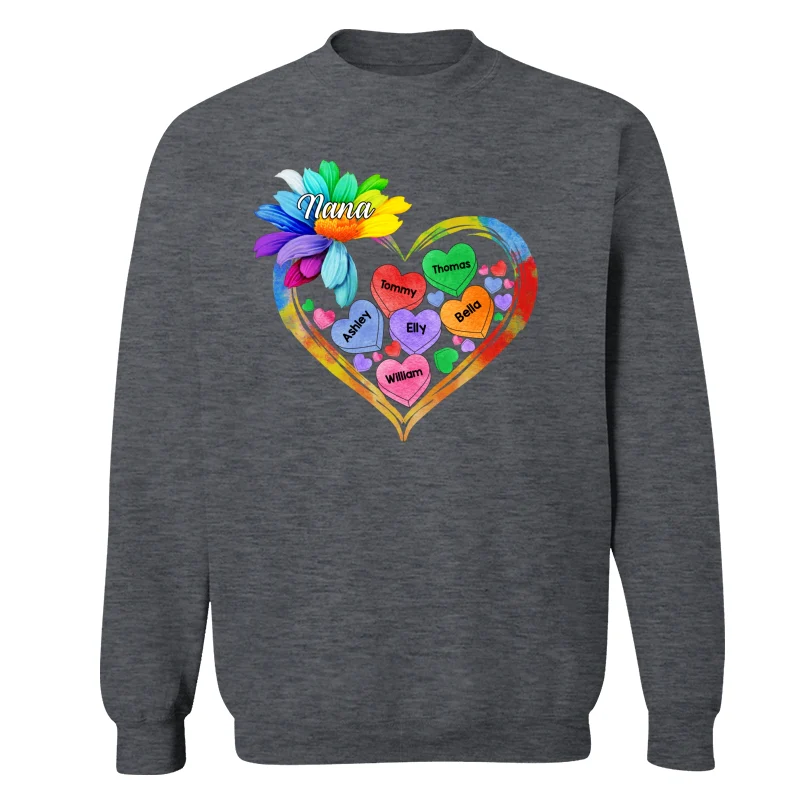 Grandma Mom Hearts Daisy Personalized Shirt - Image 16