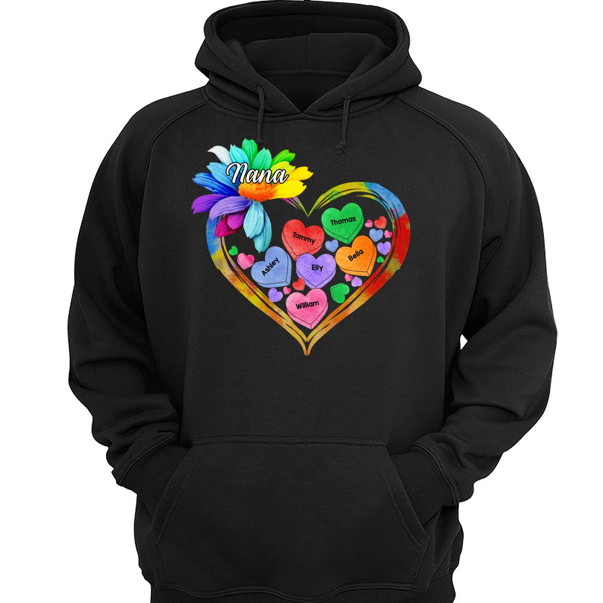 Grandma Mom Hearts Daisy Personalized Shirt - Image 3