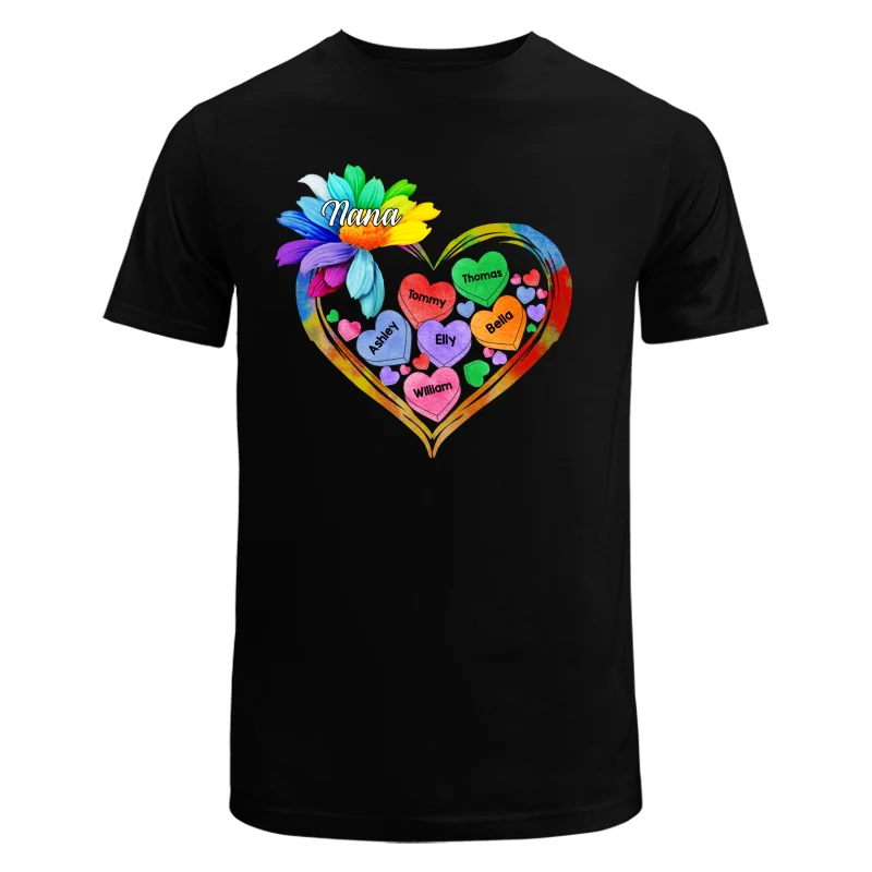 Grandma Mom Hearts Daisy Personalized Shirt - Image 5