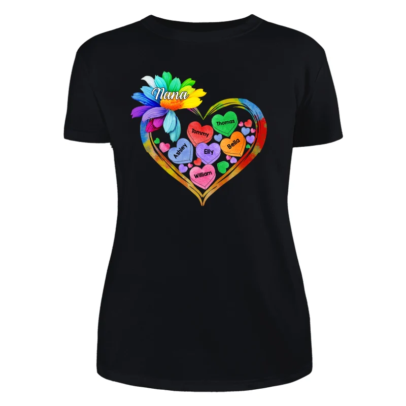 Grandma Mom Hearts Daisy Personalized Shirt - Image 8