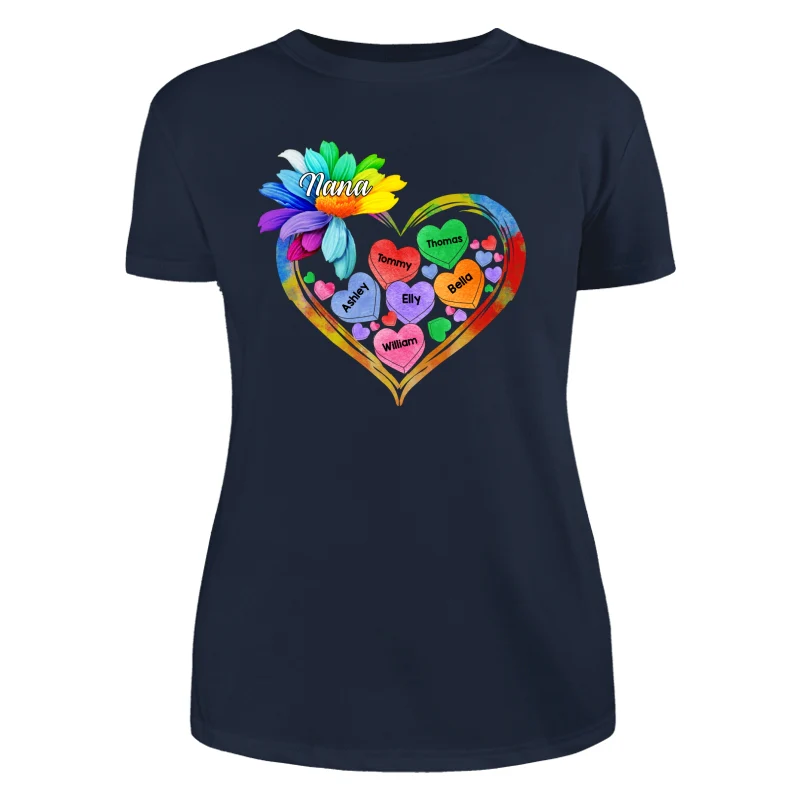 Grandma Mom Hearts Daisy Personalized Shirt - Image 9