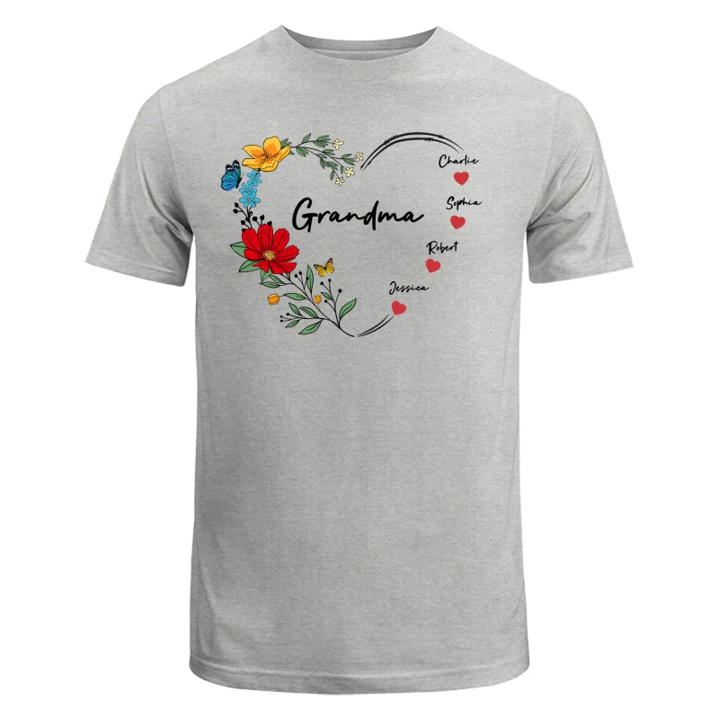 Grandma Mom Hearts Flower Kids Names Personalized Shirt - Image 7