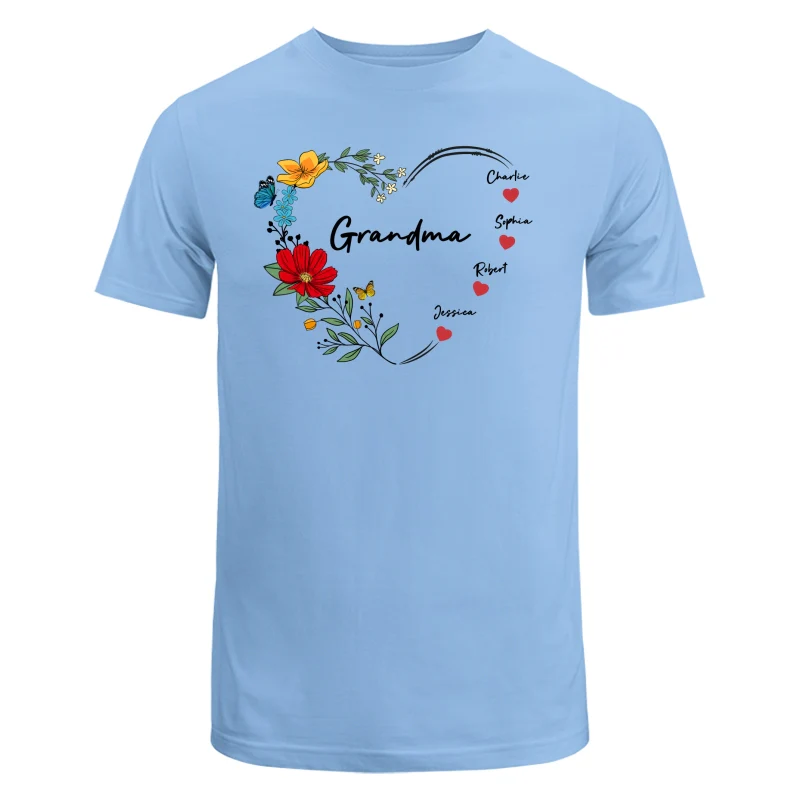 Grandma Mom Hearts Flower Kids Names Personalized Shirt - Image 9