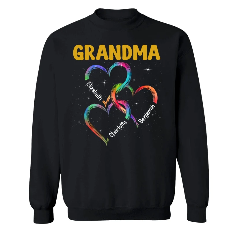 Grandma Mom Hearts Joined Together Personalized Shirt - Image 14