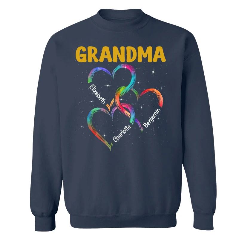 Grandma Mom Hearts Joined Together Personalized Shirt - Image 15