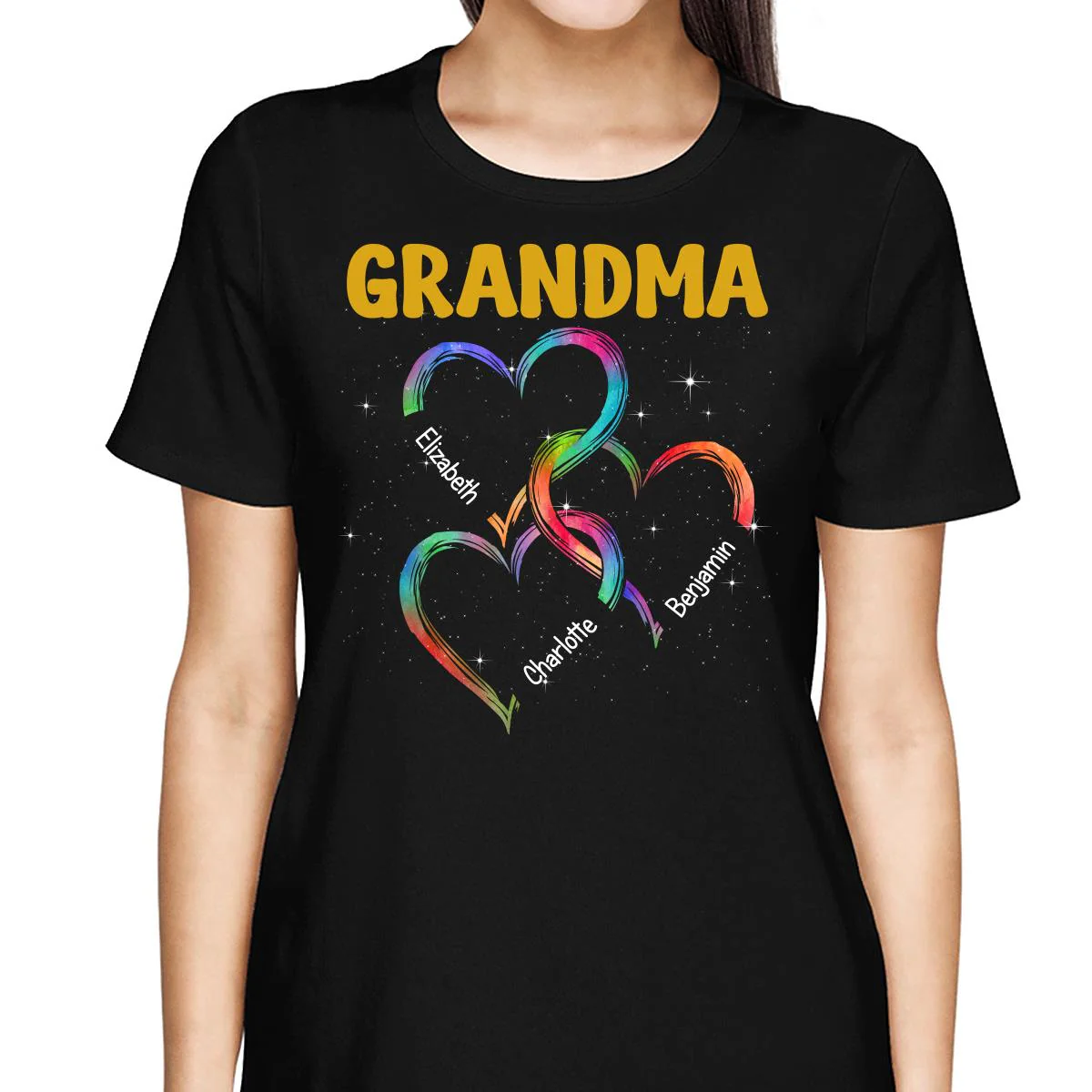 Grandma Mom Hearts Joined Together Personalized Shirt - Image 2