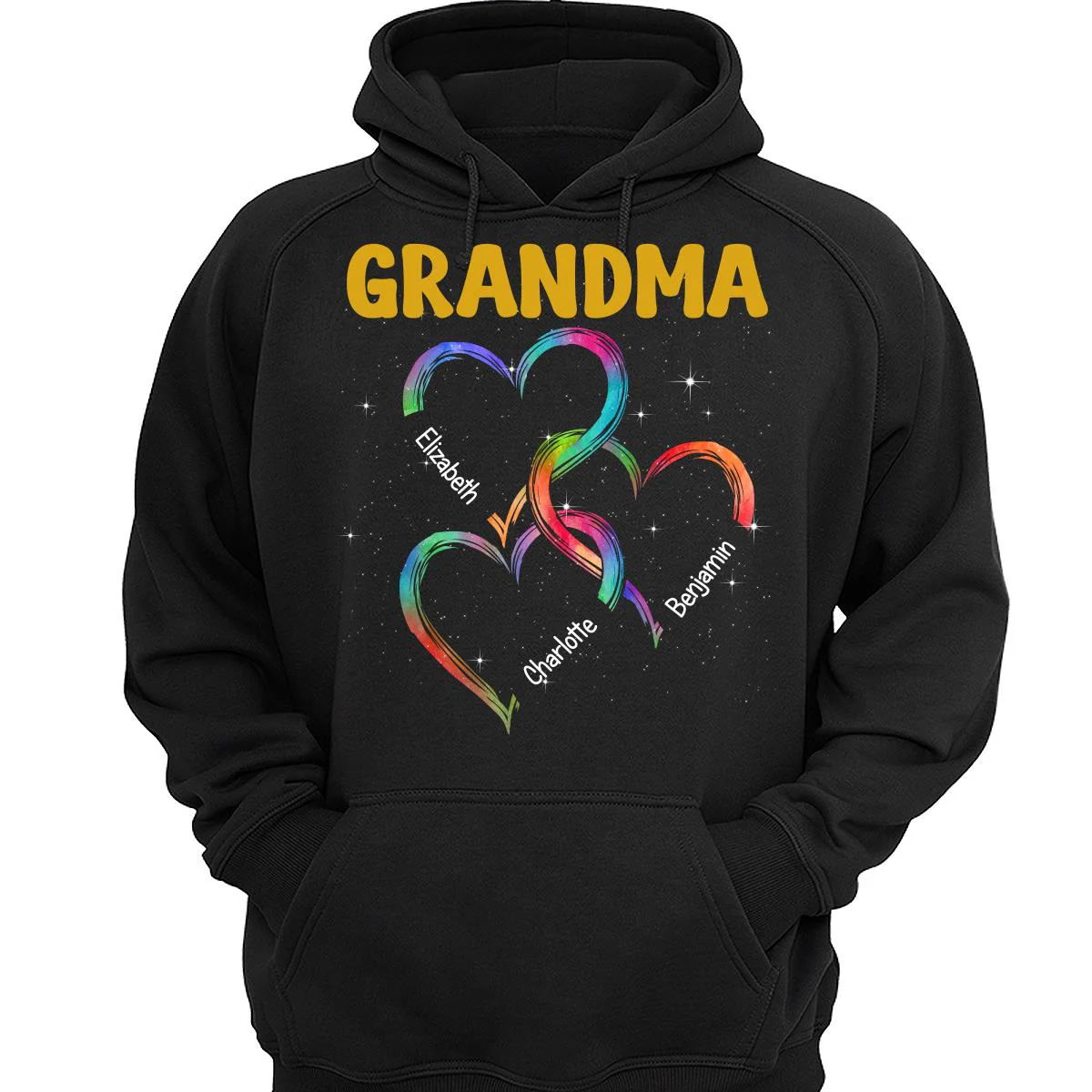 Grandma Mom Hearts Joined Together Personalized Shirt - Image 3