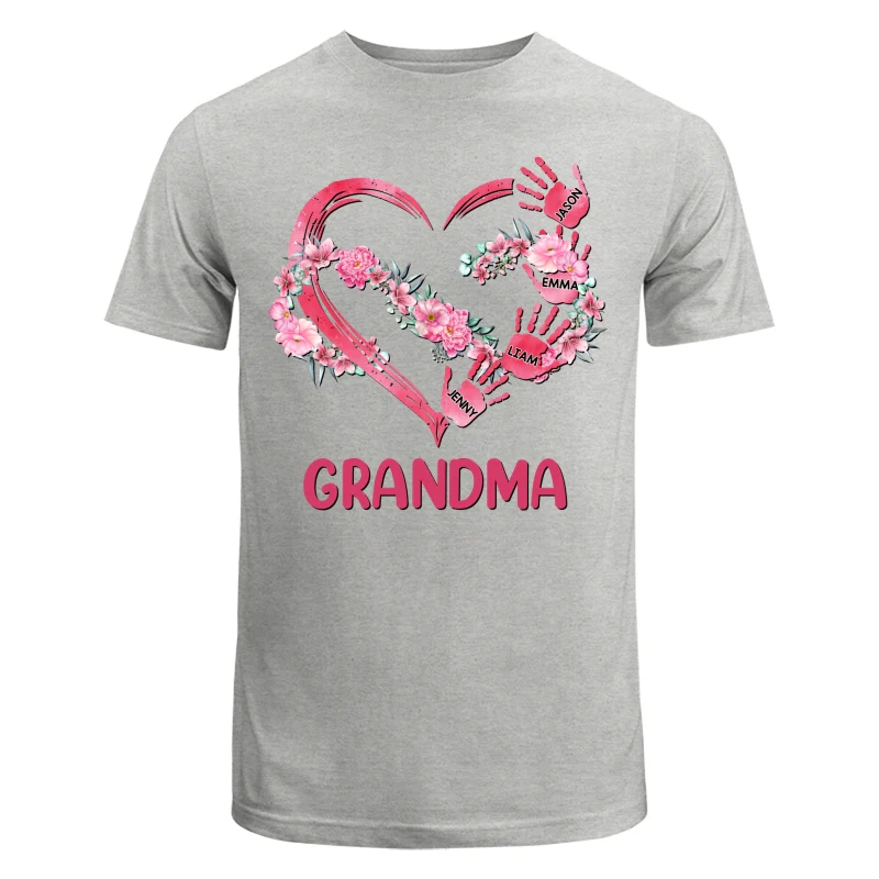 Grandma Mom Infinity Flowers Heart Hands Personalized Shirt - Image 6