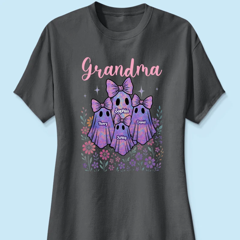 Grandma Mom Iridescent Cute Ghost Personalized Sweatshirt, Halloween Gift - Image 17