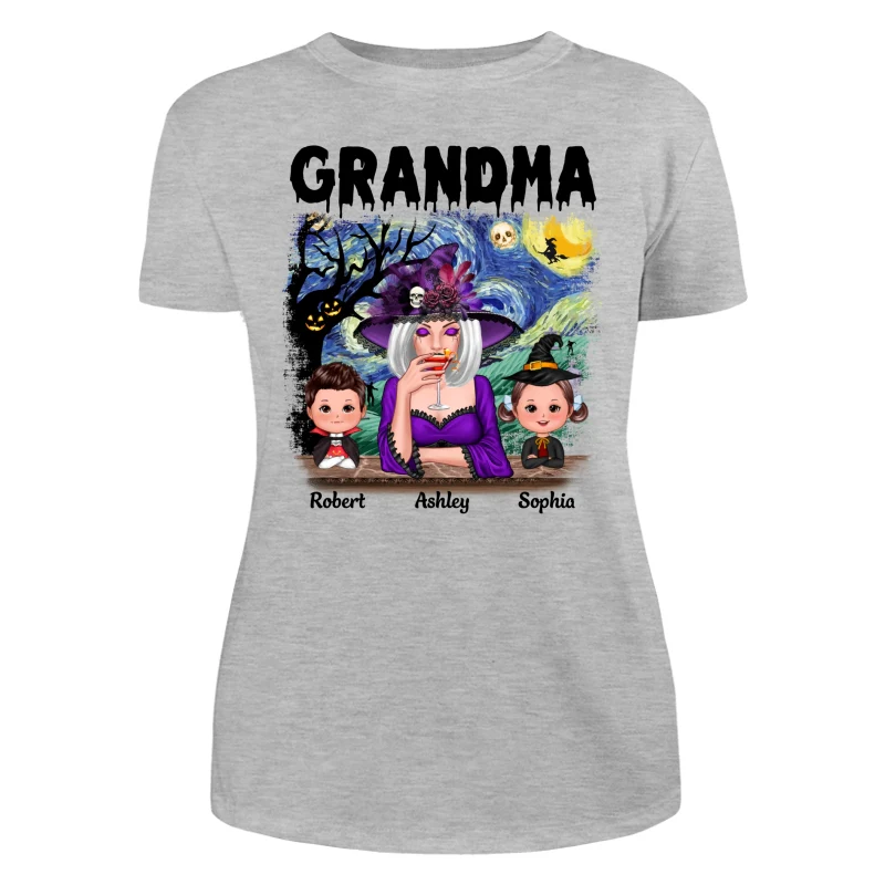Grandma Mom Kids Scary Night Halloween Personalized Shirt - Image 10