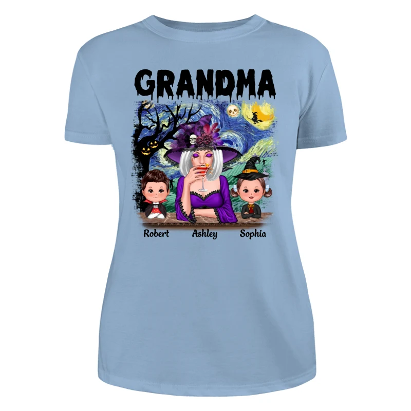 Grandma Mom Kids Scary Night Halloween Personalized Shirt - Image 12