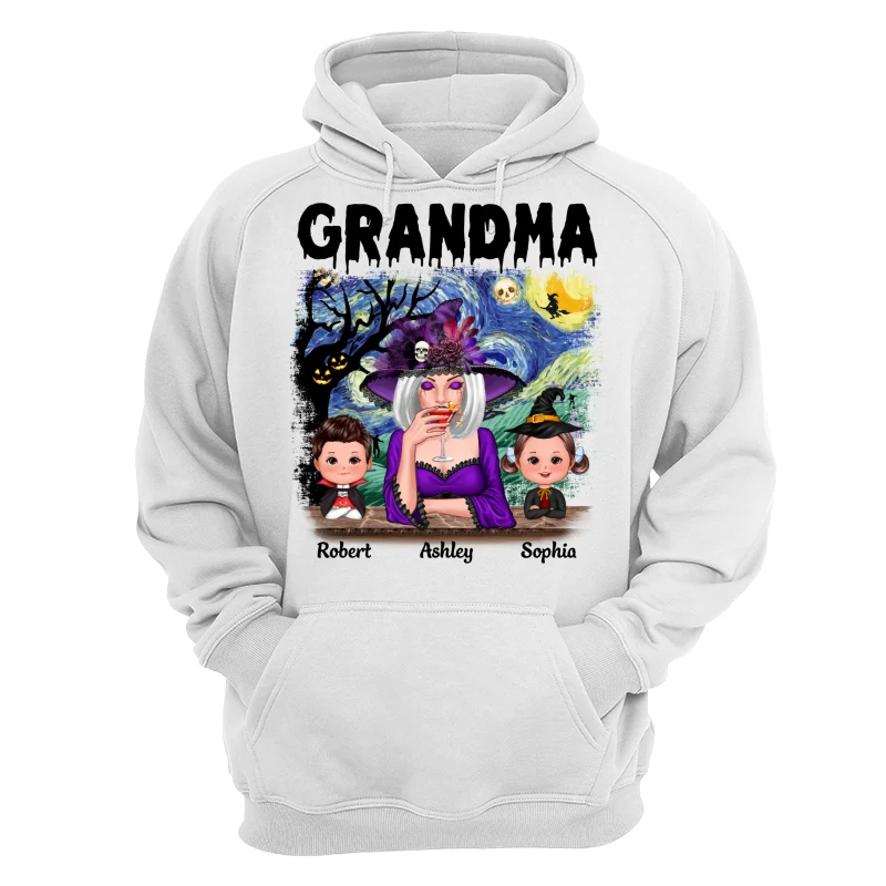 Grandma Mom Kids Scary Night Halloween Personalized Shirt - Image 13