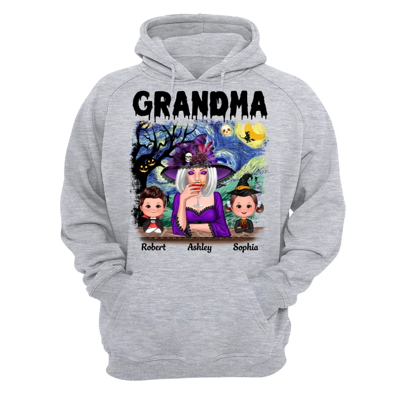 Grandma Mom Kids Scary Night Halloween Personalized Shirt - Image 14