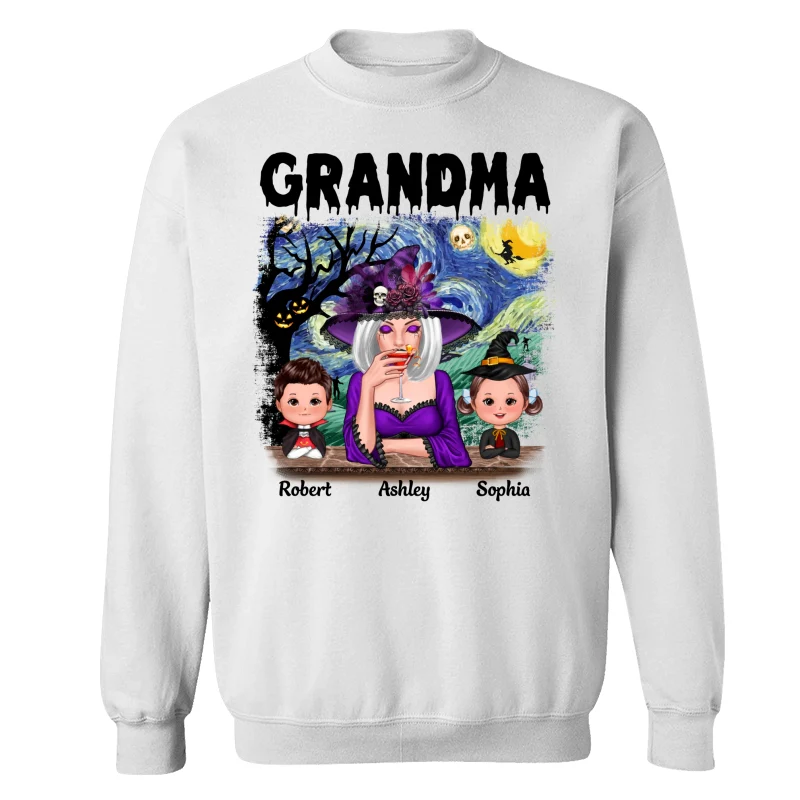 Grandma Mom Kids Scary Night Halloween Personalized Shirt - Image 17
