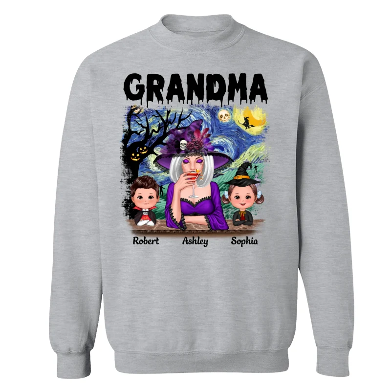 Grandma Mom Kids Scary Night Halloween Personalized Shirt - Image 18