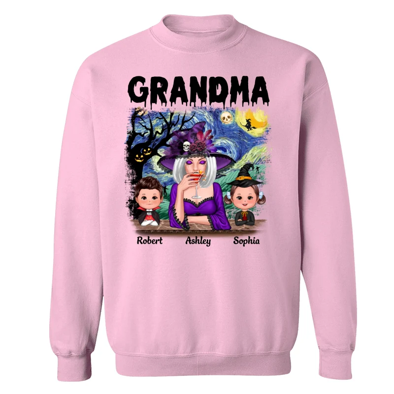 Grandma Mom Kids Scary Night Halloween Personalized Shirt - Image 19