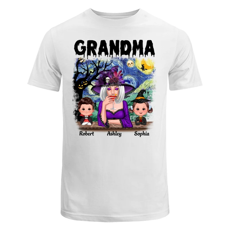 Grandma Mom Kids Scary Night Halloween Personalized Shirt - Image 5
