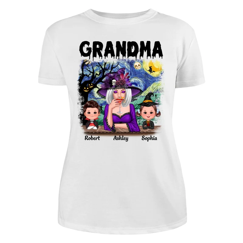 Grandma Mom Kids Scary Night Halloween Personalized Shirt - Image 9