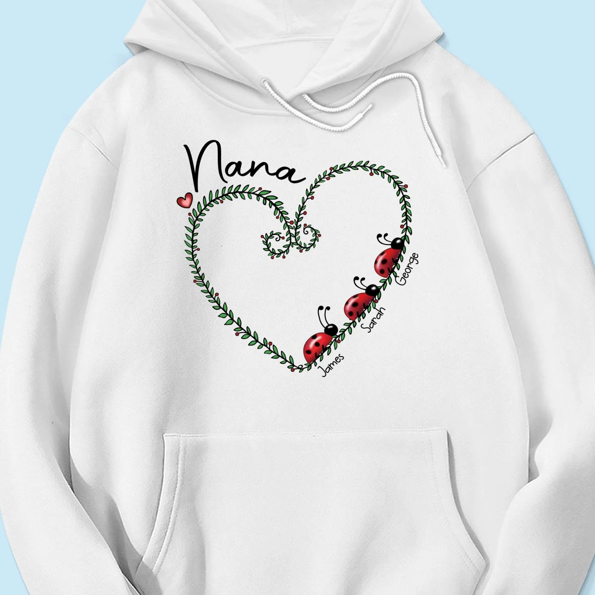 Grandma Mom Ladybug Heart Personalized Shirt - Image 15