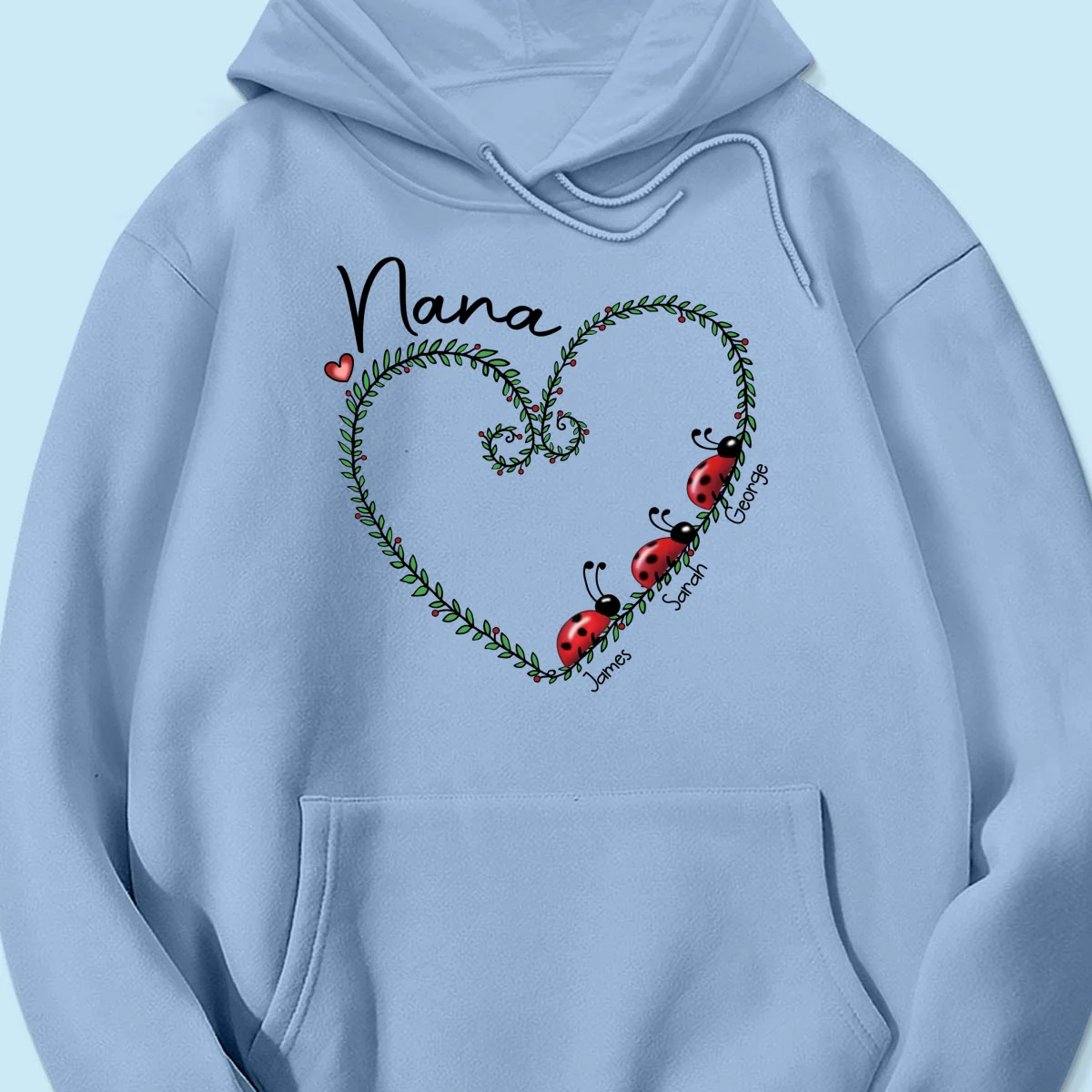 Grandma Mom Ladybug Heart Personalized Shirt - Image 18