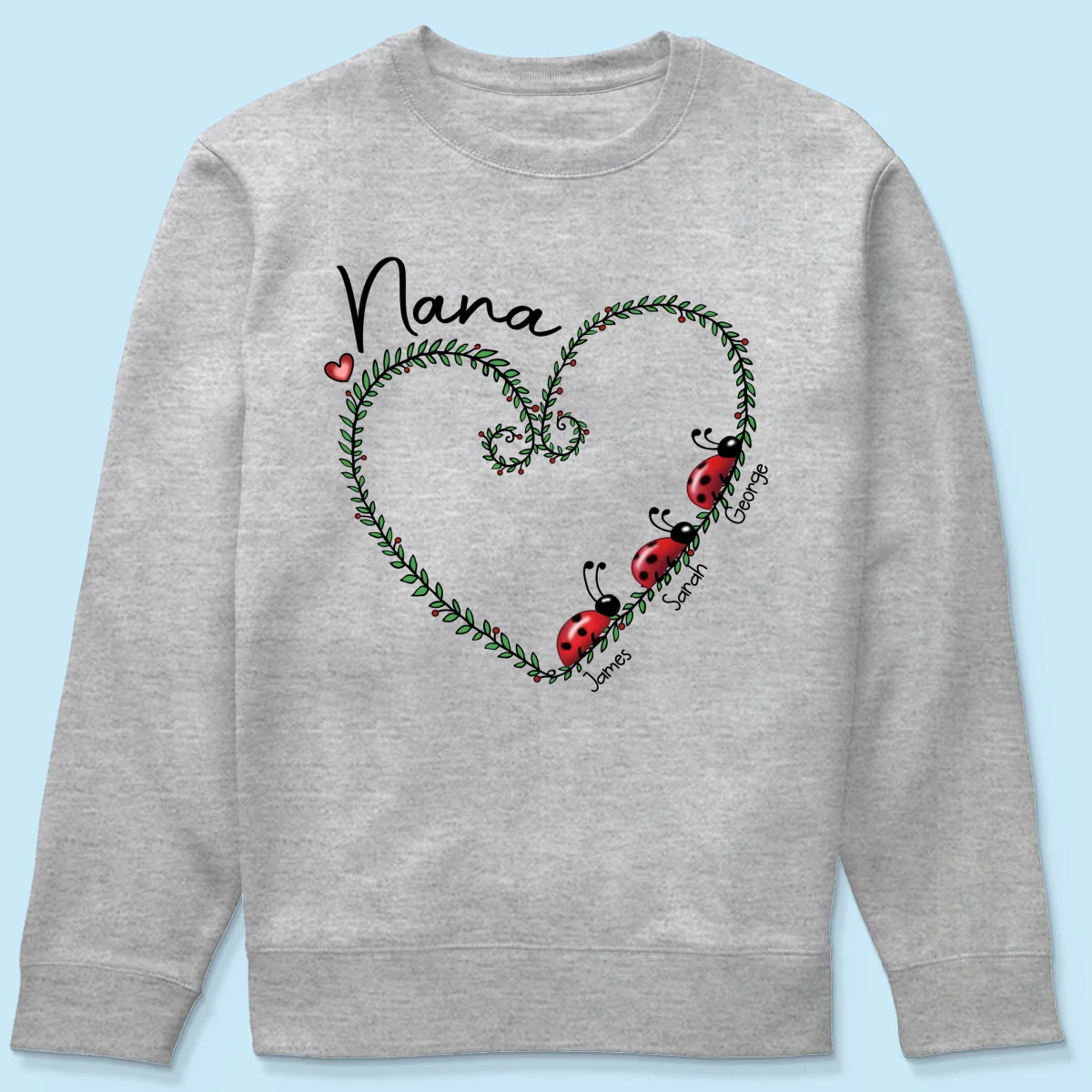 Grandma Mom Ladybug Heart Personalized Shirt - Image 20