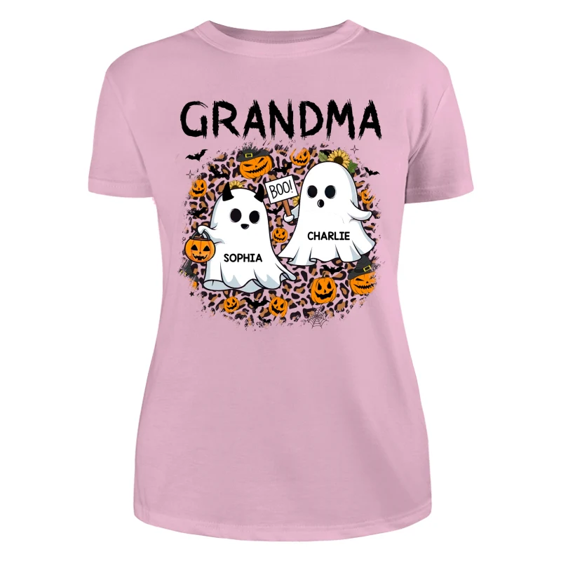 Grandma Mom Leopard Boo Kids Personalized Shirt - Image 11