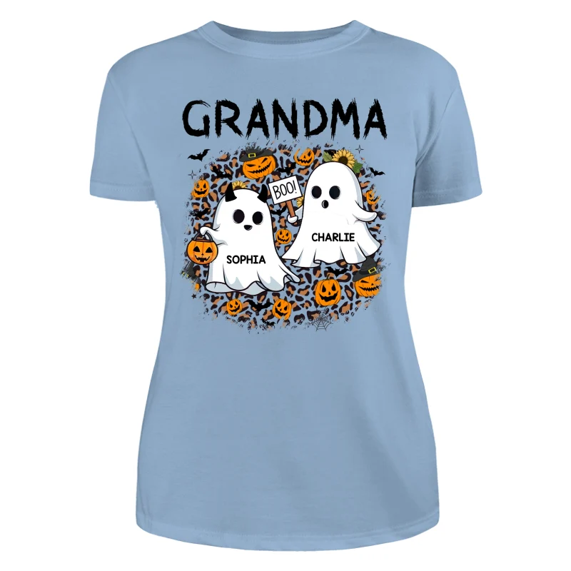 Grandma Mom Leopard Boo Kids Personalized Shirt - Image 12