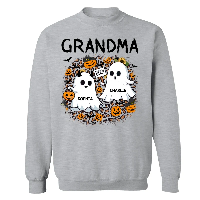 Grandma Mom Leopard Boo Kids Personalized Shirt - Image 18
