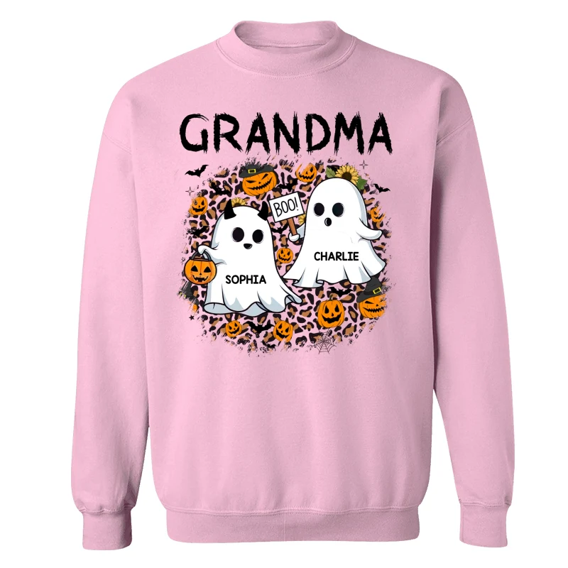 Grandma Mom Leopard Boo Kids Personalized Shirt - Image 19