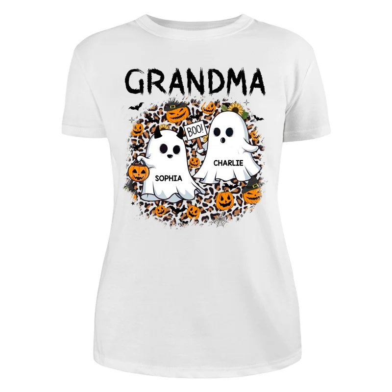 Grandma Mom Leopard Boo Kids Personalized Shirt - Image 9