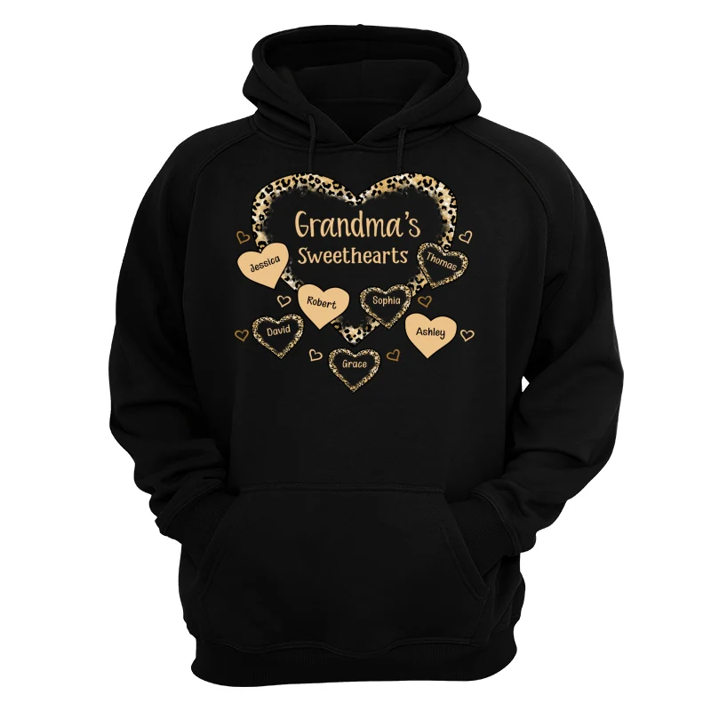 Grandma Mom Leopard Pattern Sweethearts Personalized Shirt - Image 11