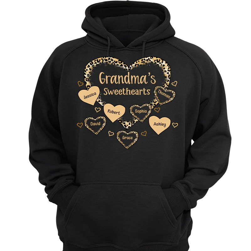 Grandma Mom Leopard Pattern Sweethearts Personalized Shirt - Image 3