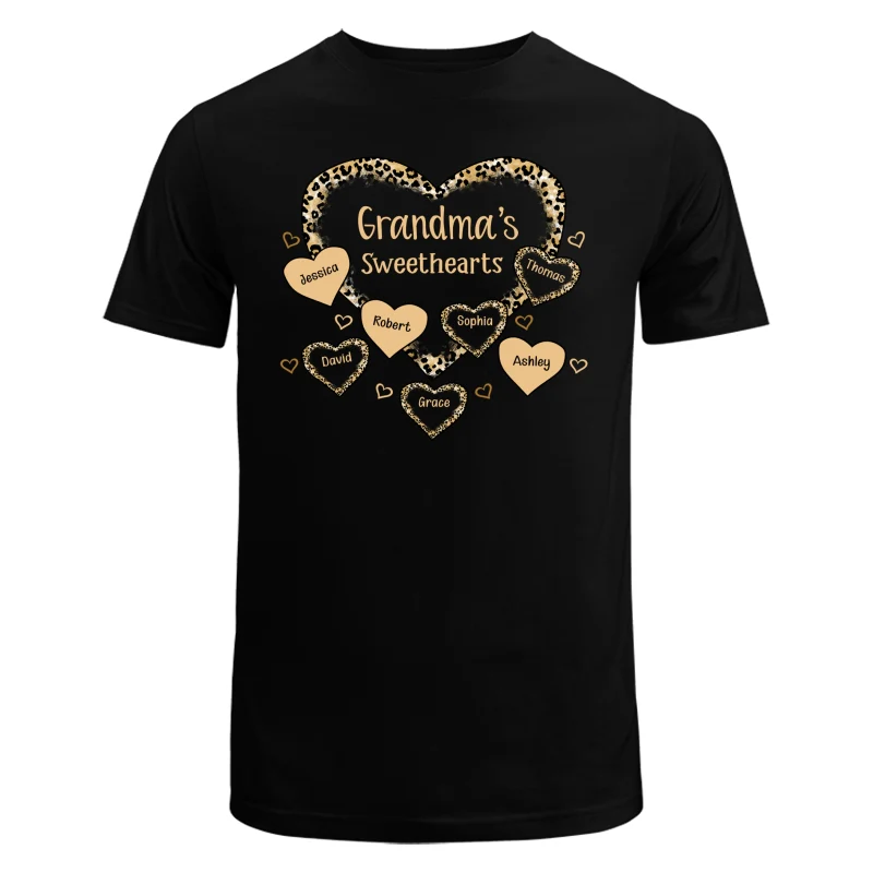 Grandma Mom Leopard Pattern Sweethearts Personalized Shirt - Image 5