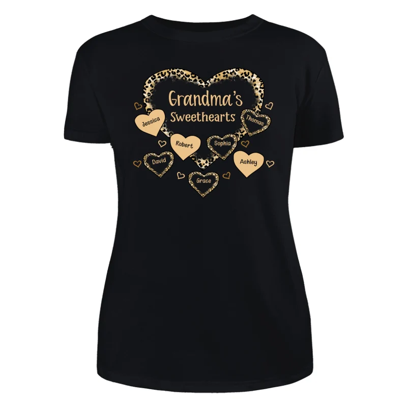 Grandma Mom Leopard Pattern Sweethearts Personalized Shirt - Image 8