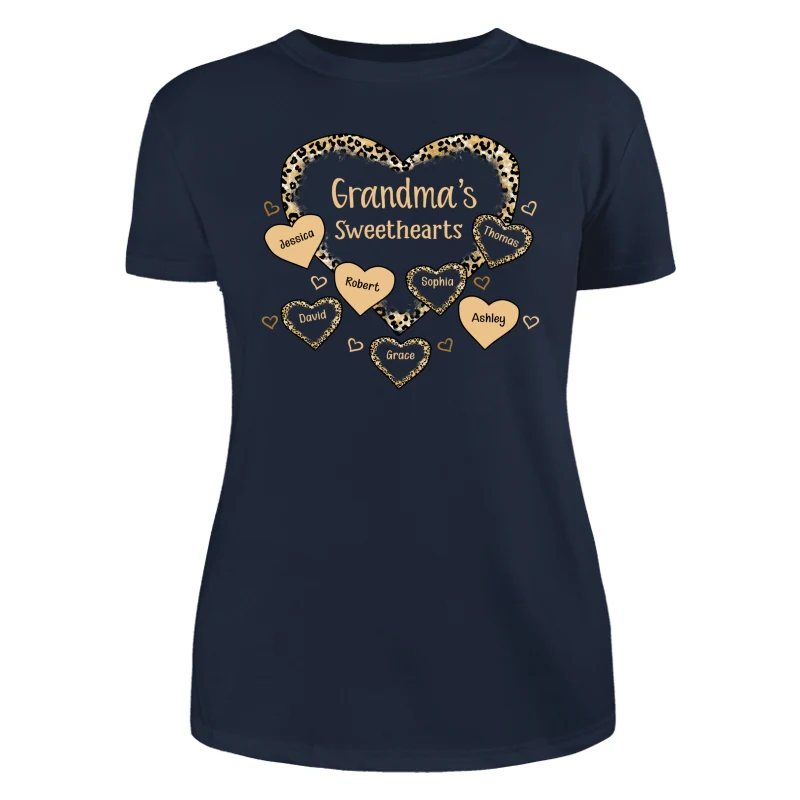 Grandma Mom Leopard Pattern Sweethearts Personalized Shirt - Image 9
