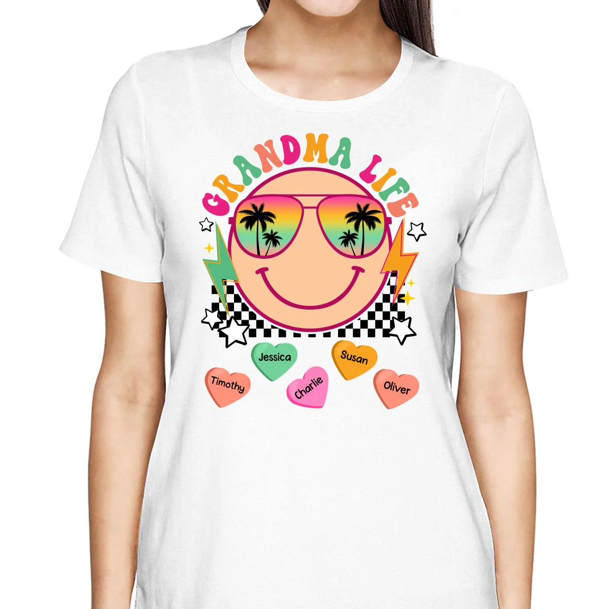 Grandma Mom Life Summer Vibes Personalized Tank Top - Image 4