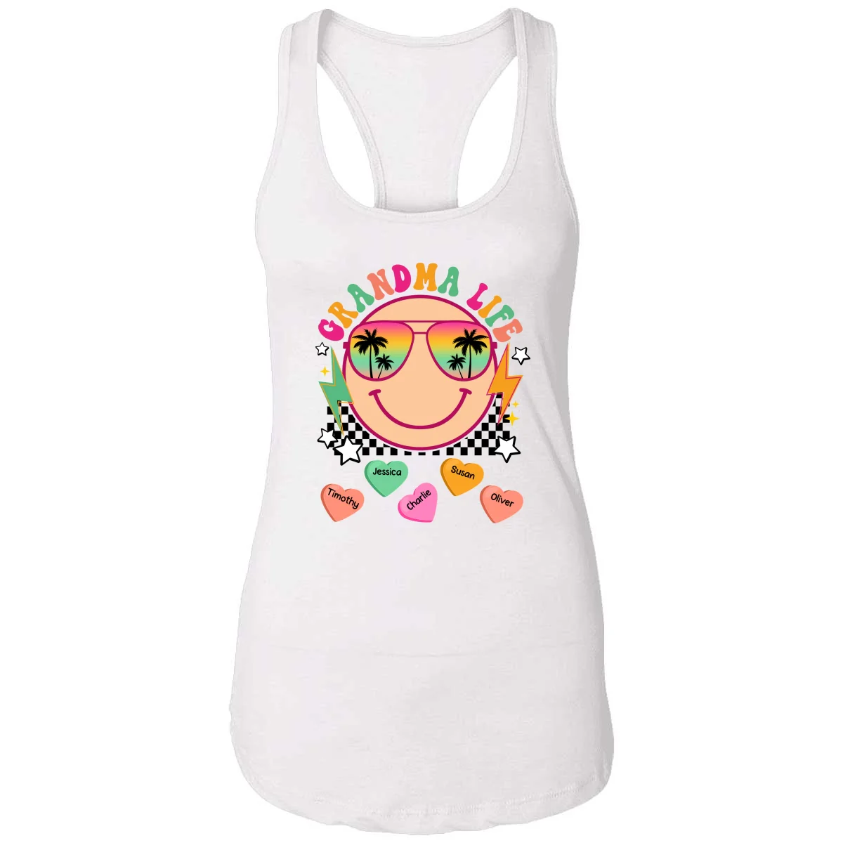 Grandma Mom Life Summer Vibes Personalized Tank Top - Image 5