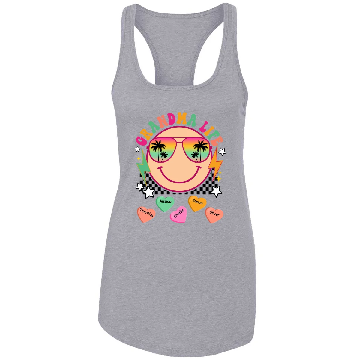 Grandma Mom Life Summer Vibes Personalized Tank Top - Image 6