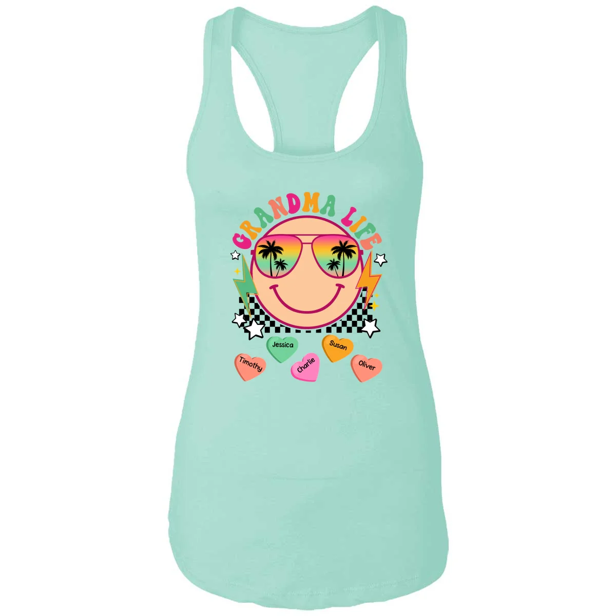 Grandma Mom Life Summer Vibes Personalized Tank Top - Image 7