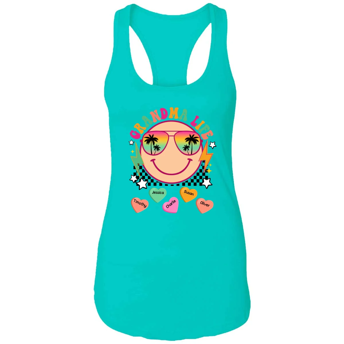 Grandma Mom Life Summer Vibes Personalized Tank Top - Image 8