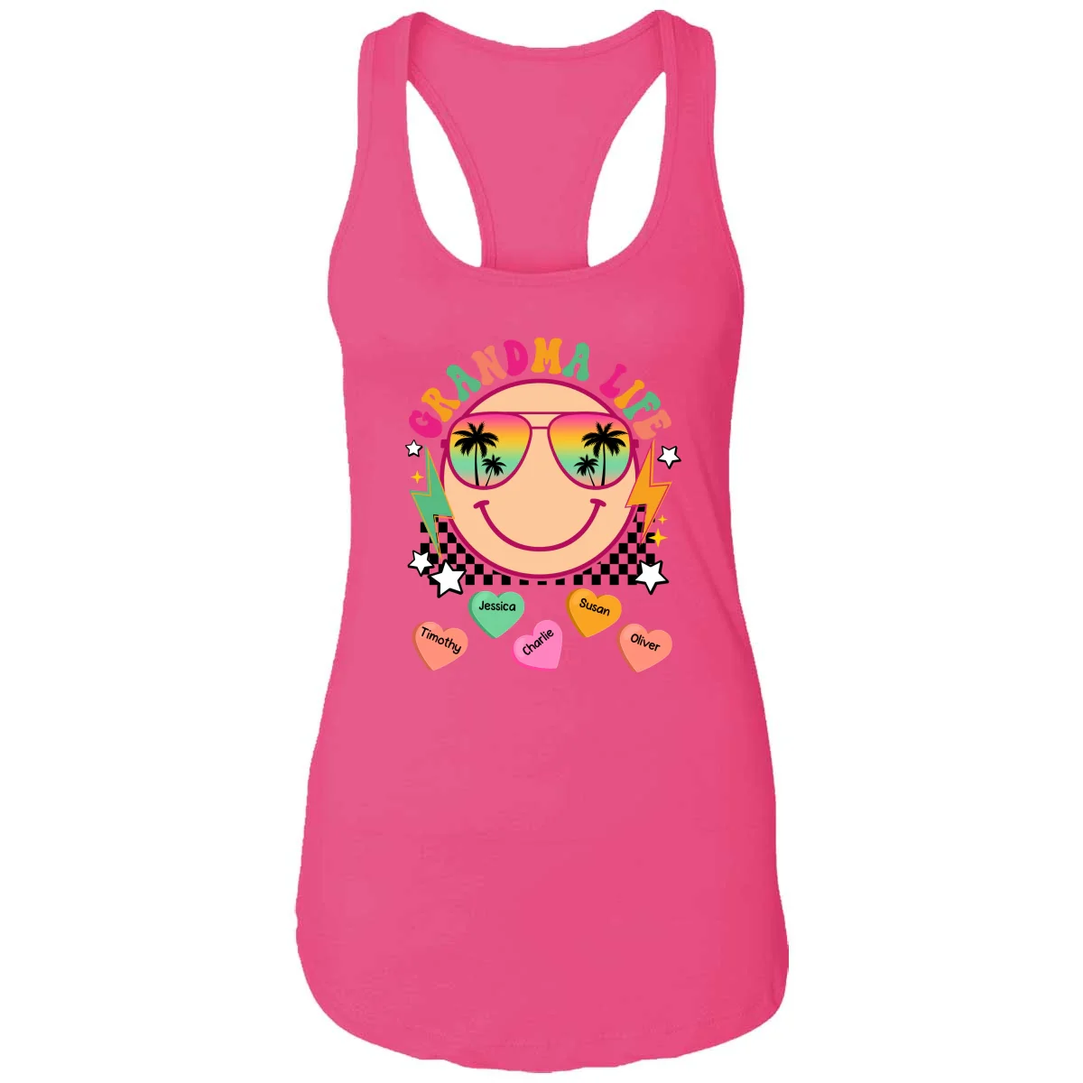Grandma Mom Life Summer Vibes Personalized Tank Top - Image 9