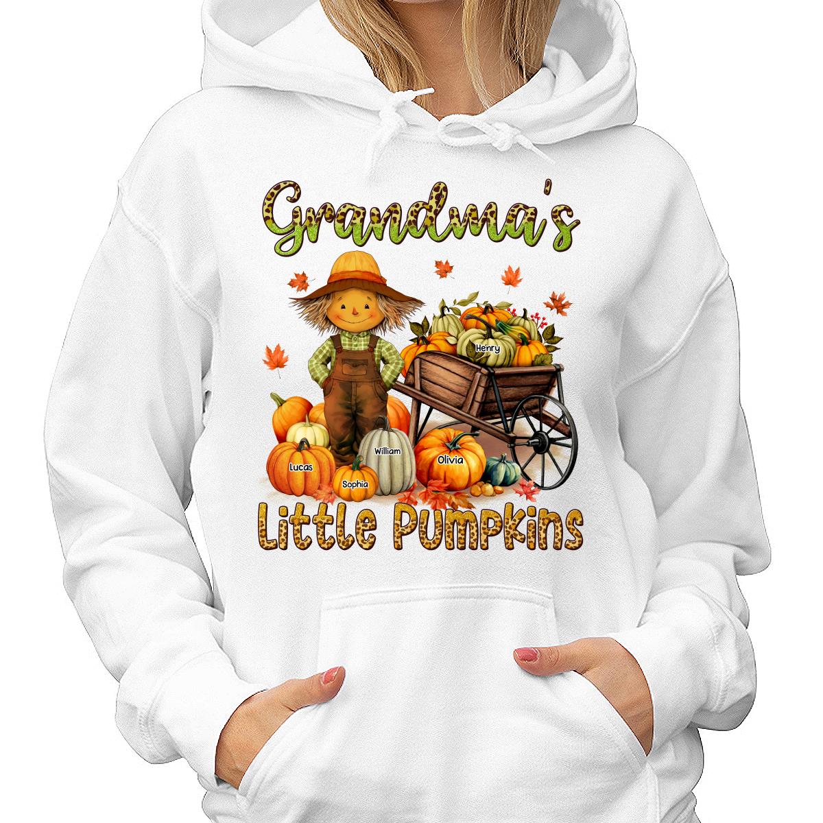 Grandma Mom Little Pumpkin Leopard Scarecrow Personalized Shirt - Image 4