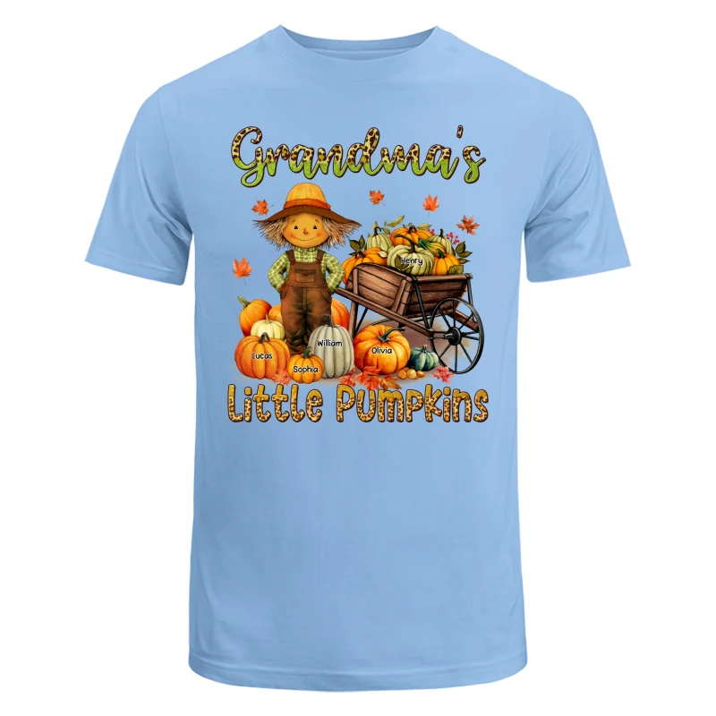 Grandma Mom Little Pumpkin Leopard Scarecrow Personalized Shirt - Image 8