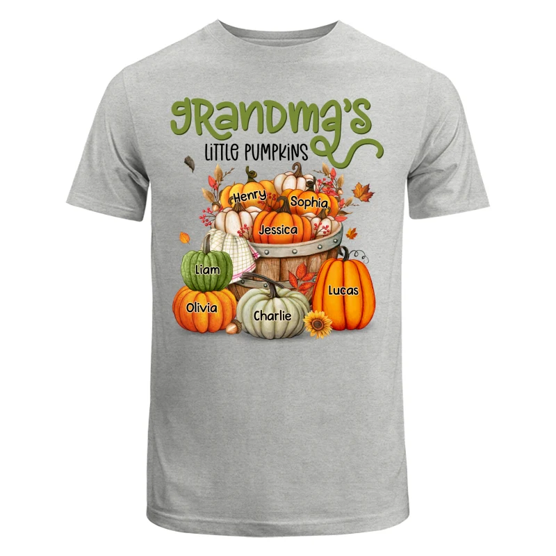 Grandma Mom Little Pumpkins Barrel Fall Season Personalized Shirt - Image 6