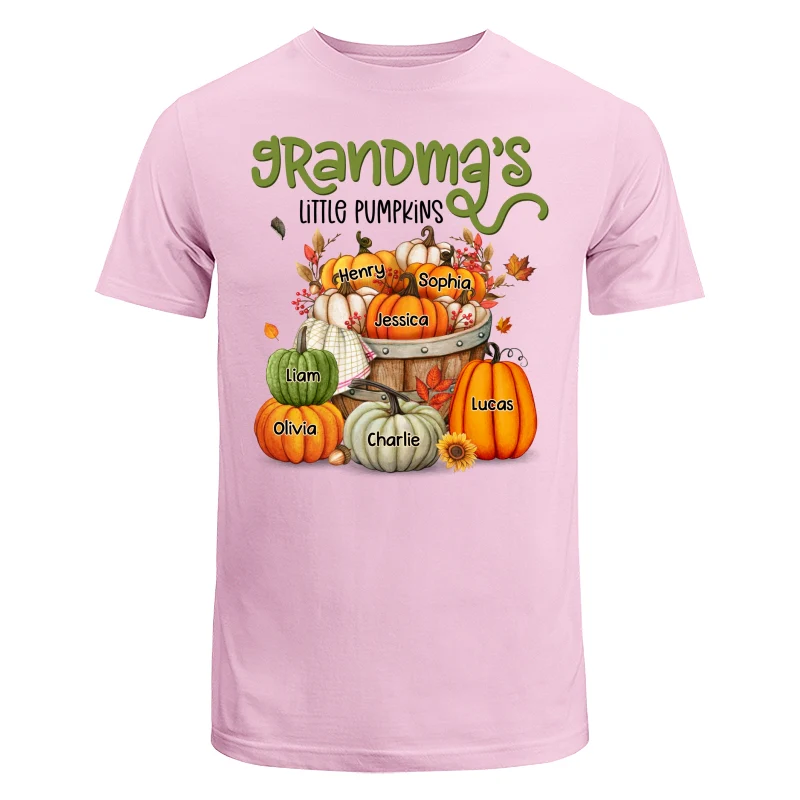 Grandma Mom Little Pumpkins Barrel Fall Season Personalized Shirt - Image 7