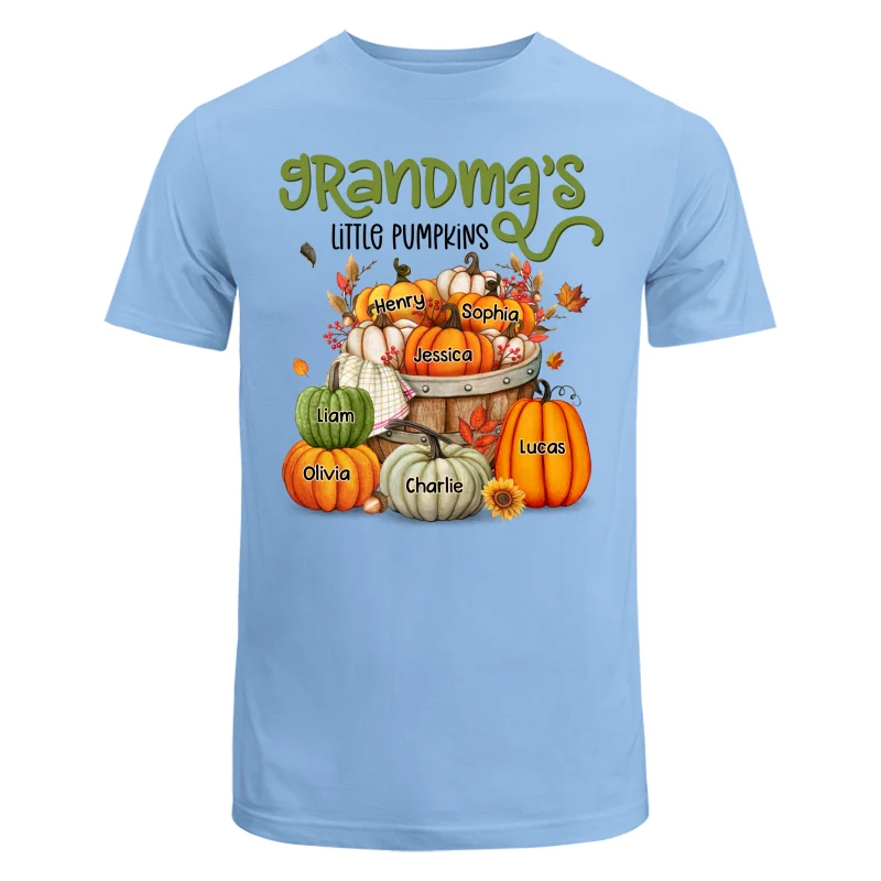 Grandma Mom Little Pumpkins Barrel Fall Season Personalized Shirt - Image 8
