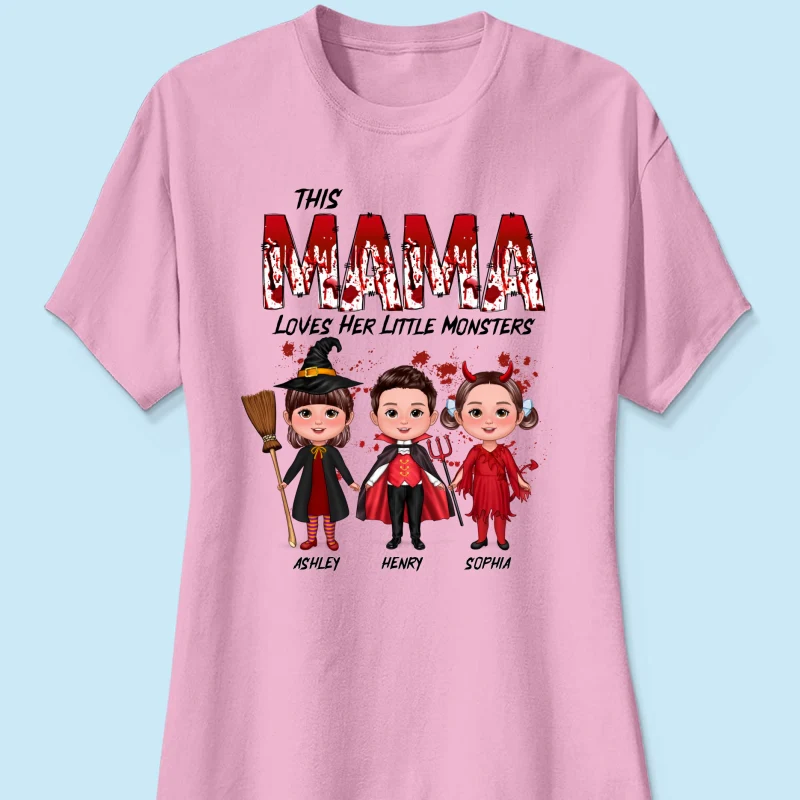 Grandma Mom Loves Her Monsters Spooky Halloween Personalized Shirt - Image 13