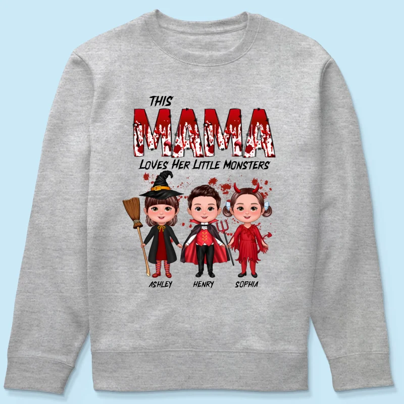 Grandma Mom Loves Her Monsters Spooky Halloween Personalized Shirt - Image 20